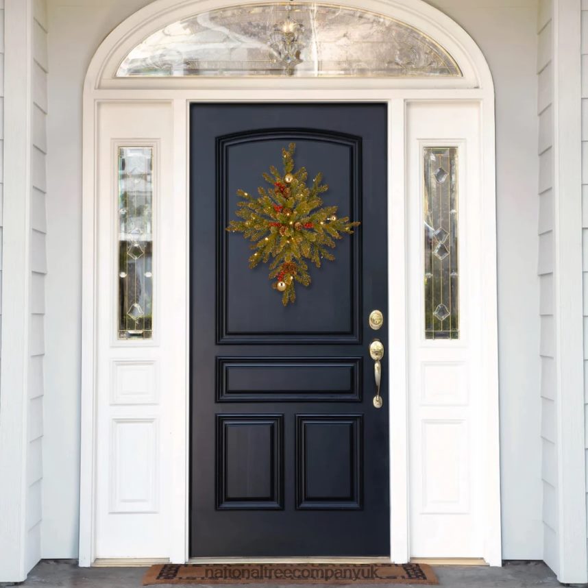 Greenery | National Tree Company 32in Glittery Gold Dunhill Fir Bethlehem Star with Battery Operated LED Lights F2L4F461